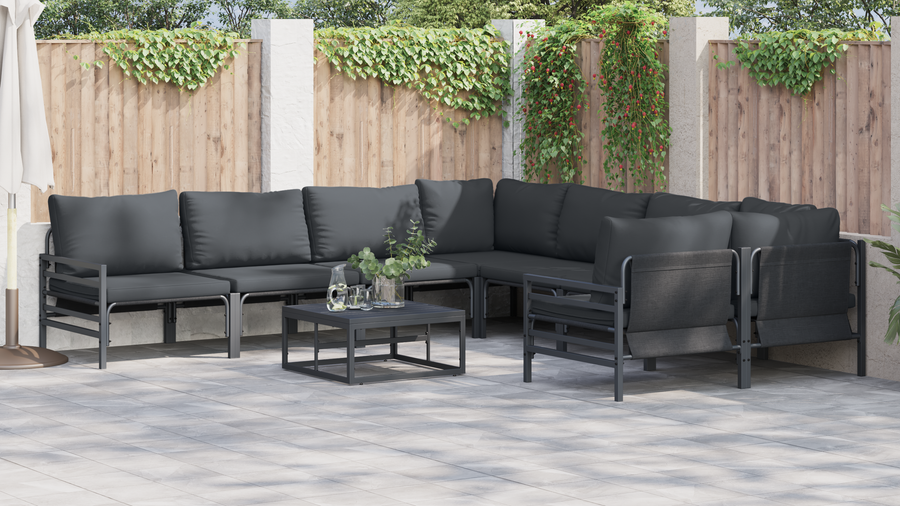 Tuin Sofa Set 8 pcs Antraciet Staal