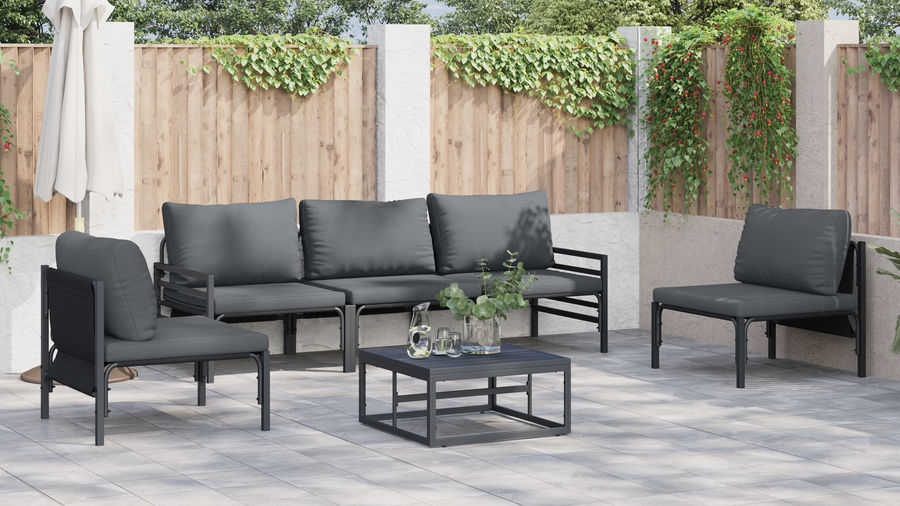 Tuin Sofa Set 5 pcs Antraciet Staal
