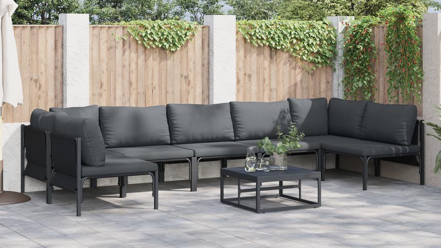 Tuin Sofa Set 7 pcs Antraciet Staal