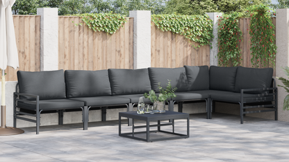 Tuin Sofa Set 7 pcs Antraciet Staal