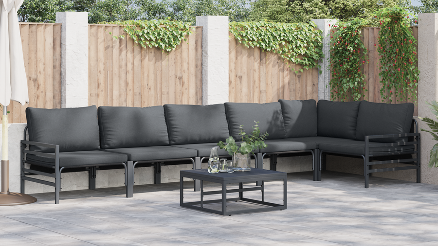 Tuin Sofa Set 7 pcs Antraciet Staal