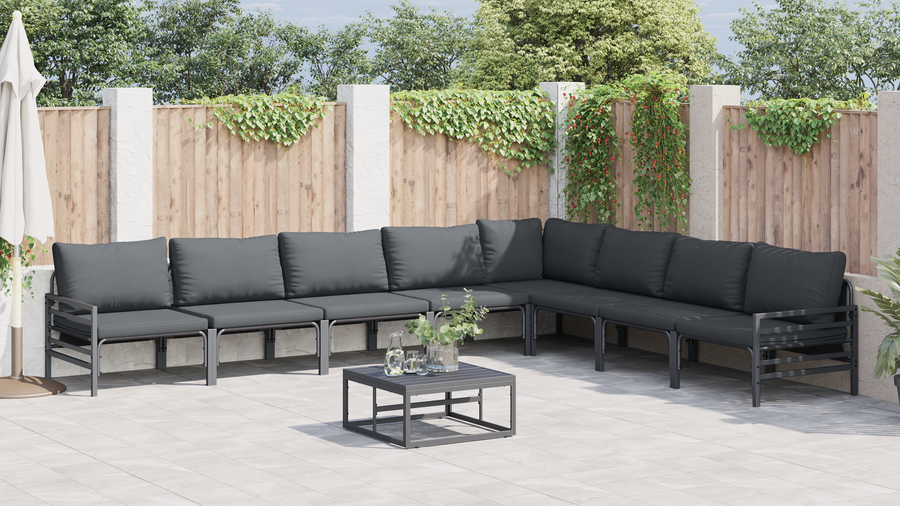 Tuin Sofa Set 8 pcs Antraciet Staal