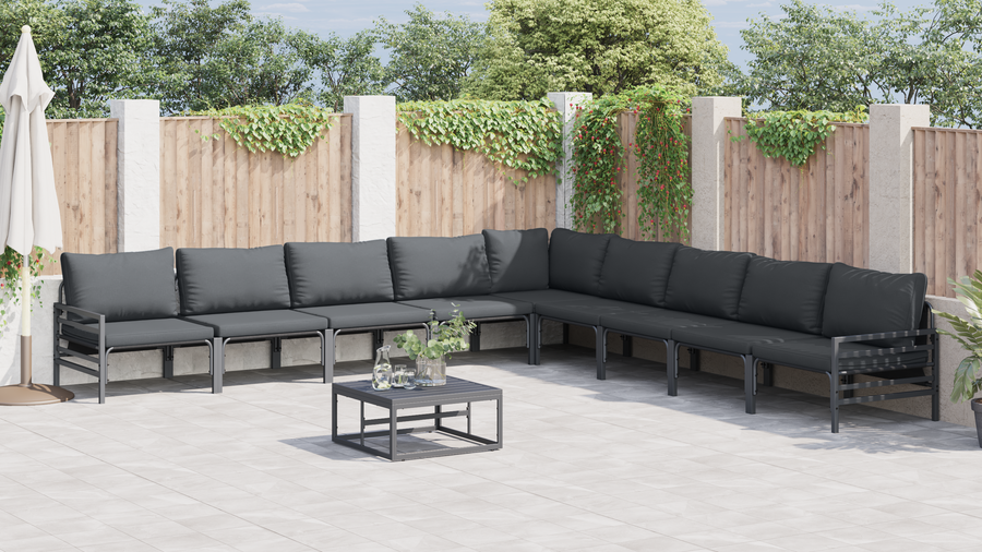 Tuin Sofa Set 10 pcs Antraciet Staal