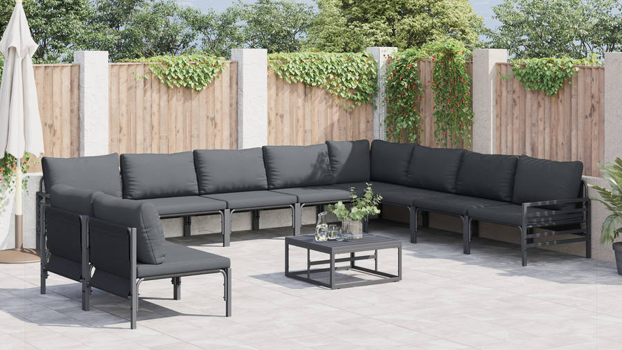 Tuin Sofa Set 10 pcs Antraciet Staal