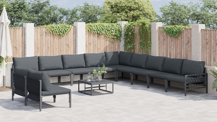 Tuin Sofa Set 12 pcs Antraciet Staal