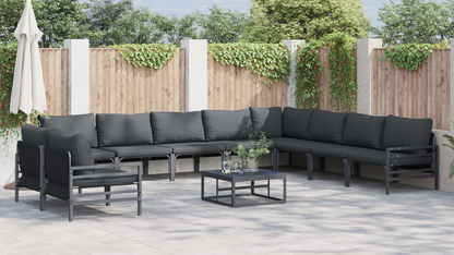 Tuin Sofa Set 11 pcs Antraciet Staal