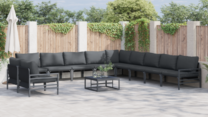 Tuin Sofa Set 12 pcs Antraciet Staal