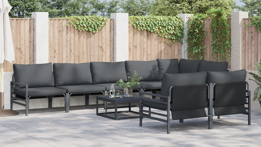 Tuin Sofa Set 8 pcs Antraciet Staal