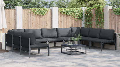Tuin Sofa Set 10 pcs Antraciet Staal