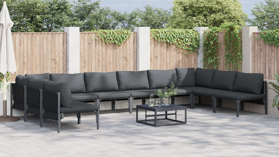 Tuin Sofa Set 10 pcs Antraciet Staal