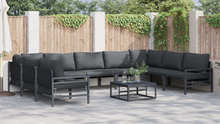Tuin Sofa Set 9 pcs Antraciet Staal