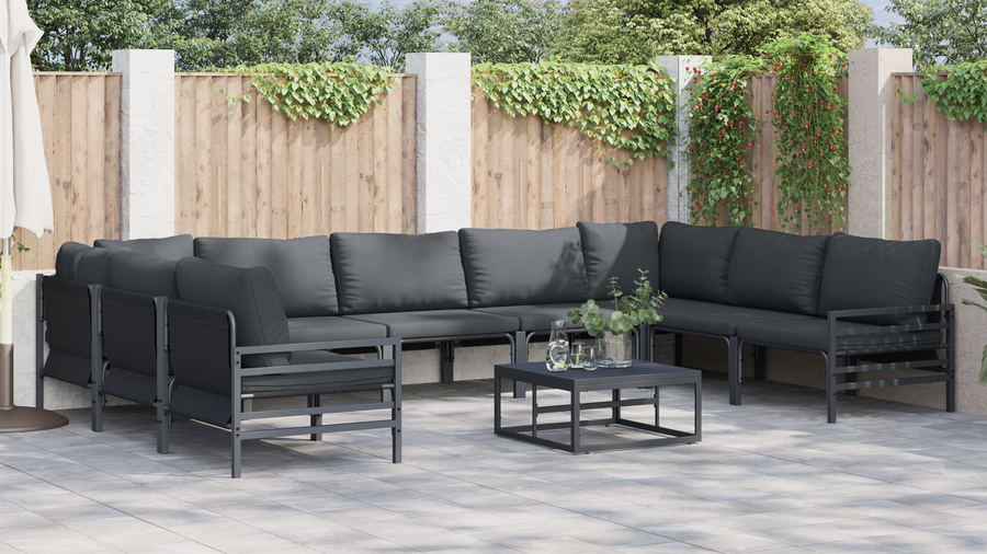 Tuin Sofa Set 10 pcs Antraciet Staal