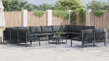 Tuin Sofa Set 12 pcs Antraciet Staal