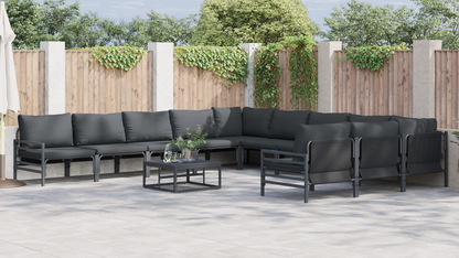 Tuin Sofa Set 12 pcs Antraciet Staal