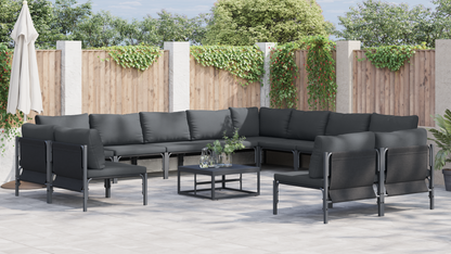 Tuin Sofa Set 13 pcs Antraciet Staal