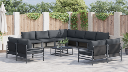 Tuin Sofa Set 12 pcs Antraciet Staal