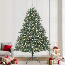 Kunstkerstboom with Decorative String Lights Groen 240 cm PVC