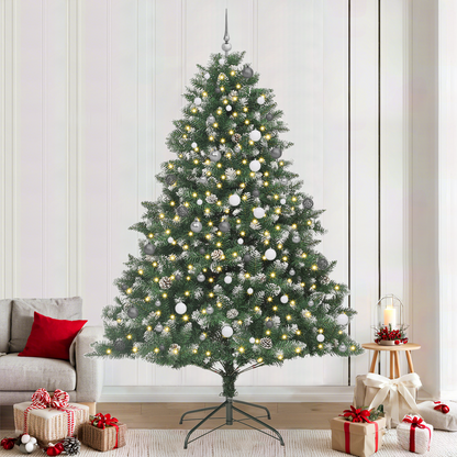 Kunstkerstboom with Decorative String Lights Groen 240 cm PVC