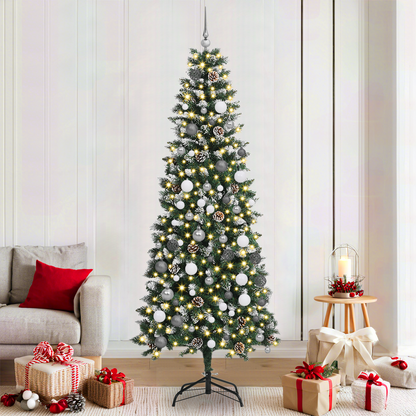 Kerstboom with Decorative String Lights Groen 210 cm PVC