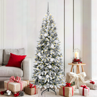 Artificial Christmas Tree White 180 cm PVC and Plastic and Steel and PE