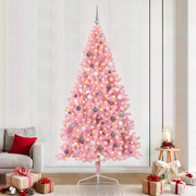 Kerstboom 240 cm roze PVC met 300 LED