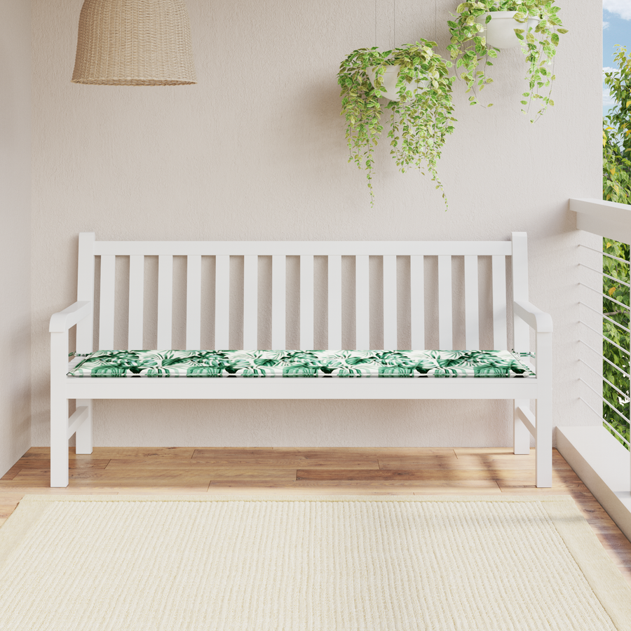 Tuinbankkussen 180x50x4 cm bladpatroon oxford stof
