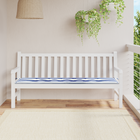 Bankkussen 180x50x4 cm blauw wit gestreept oxford stof