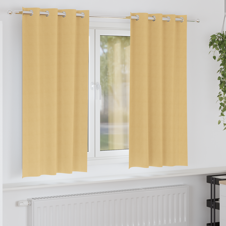 Gordijnen met gordijnen 2 pcs Beige 175 x 140 cm Polyester