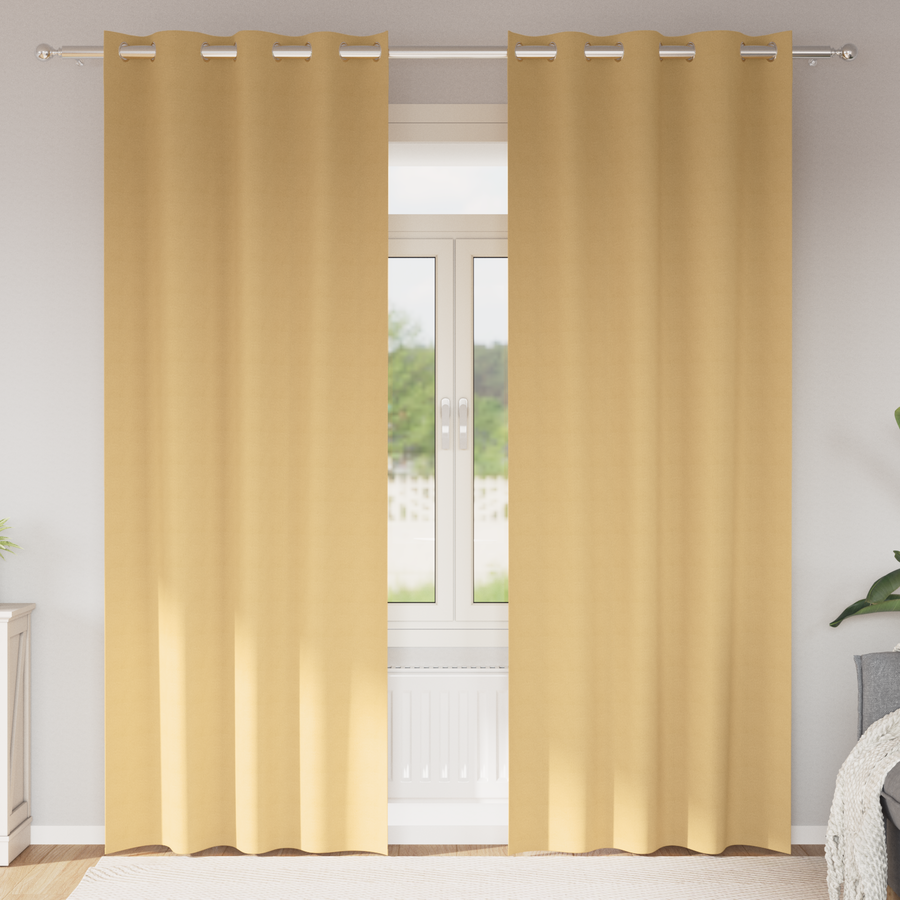 Gordijnen met gordijnen 2 pcs Beige 245 x 140 cm Polyester