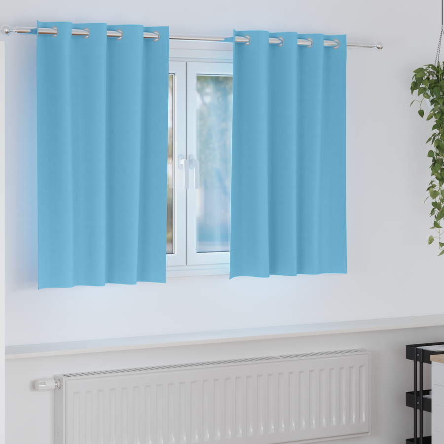 Gordijnen met gordijnen 2 pcs lichtblauw 140 x 140 cm Polyester