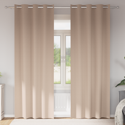 Gordijnen met gordijnen 2 pcs Taupe 225 x 140 cm Polyester