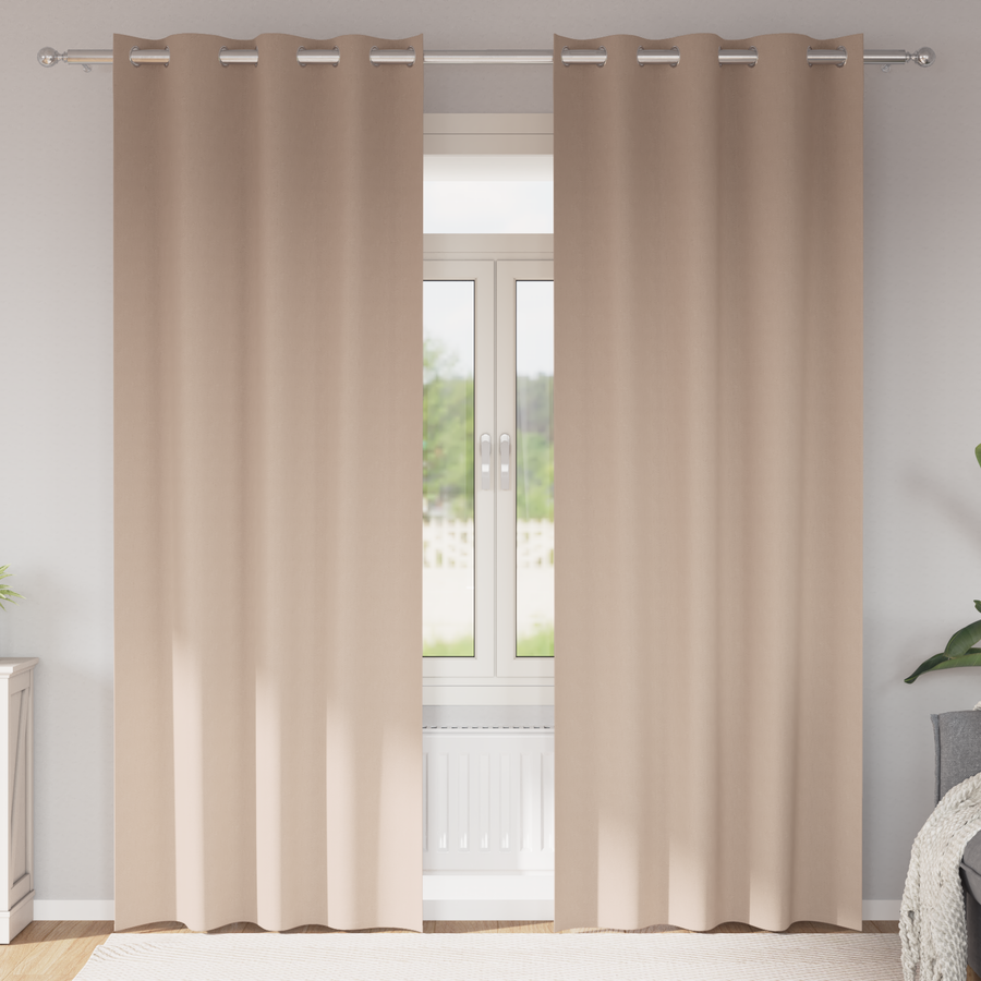 Gordijnen met gordijnen 2 pcs Taupe 245 x 140 cm Polyester