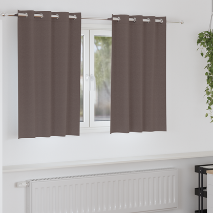 Gordijnen 2 pcs Donkerbruin 140 x 140 cm Polyester
