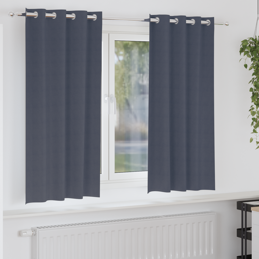 Gordijnen met gordijnen 2 pcs Antraciet 175 x 140 cm Polyester