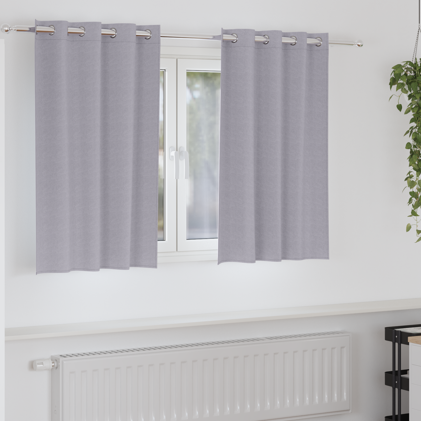 Gordijnen 2 pcs Metaalgrijs 140 x 140 cm Polyester