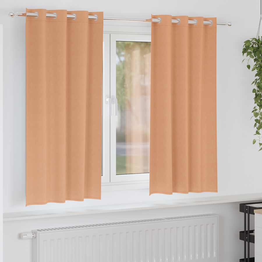 Gordijnen met gordijnen 2 pcs Lichtbruin 175 x 140 cm Polyester