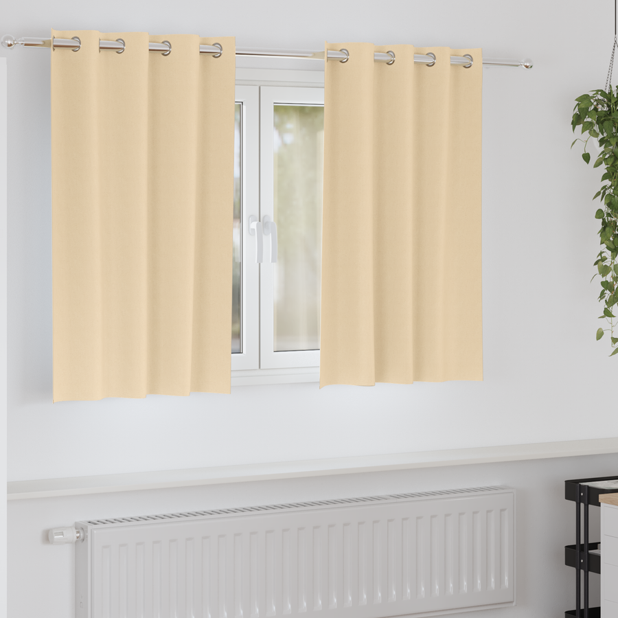 Gordijnen met gordijnen 2 pcs Crème 140 x 140 cm Polyester