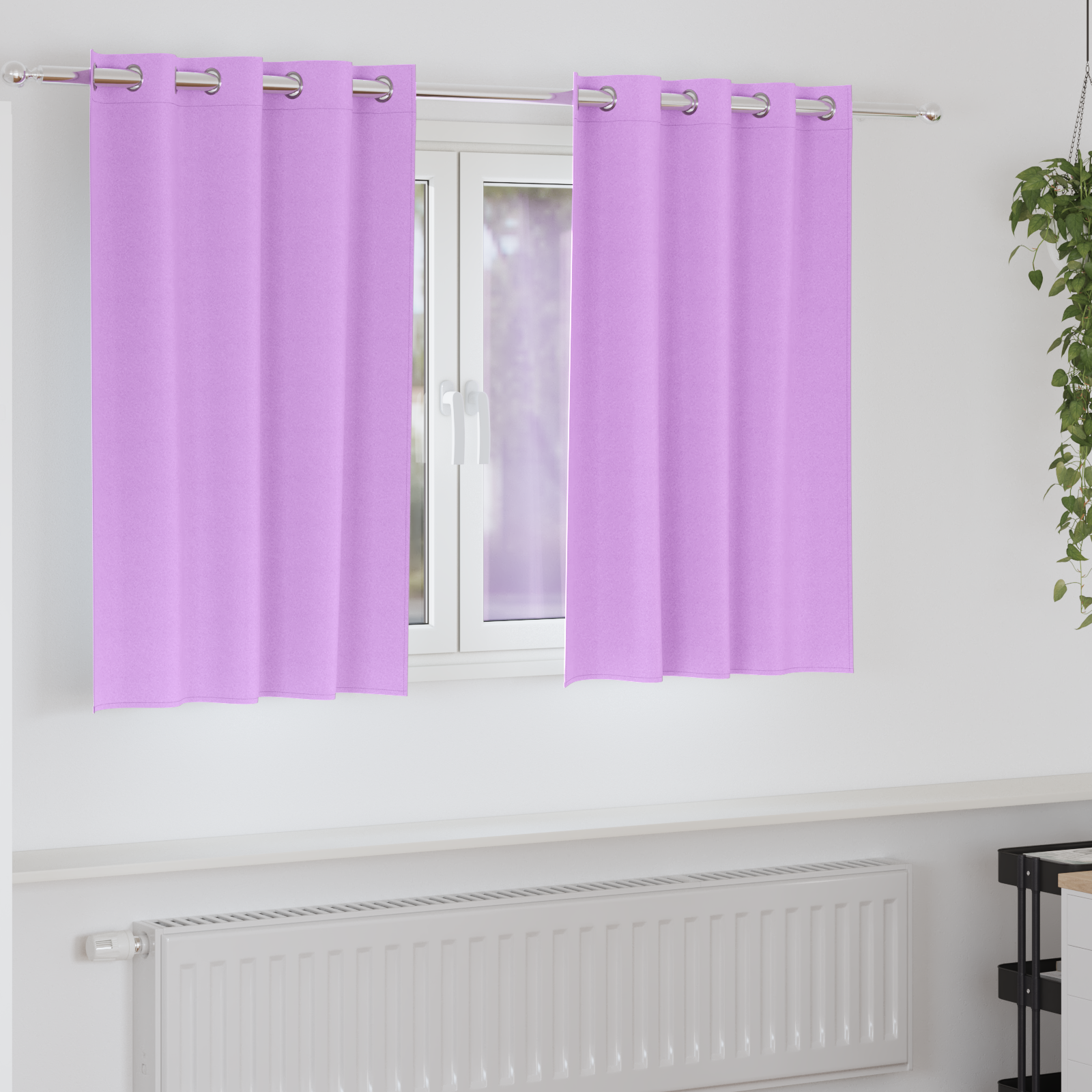 Gordijnen met gordijnen 2 pcs Paars 140 x 140 cm Polyester