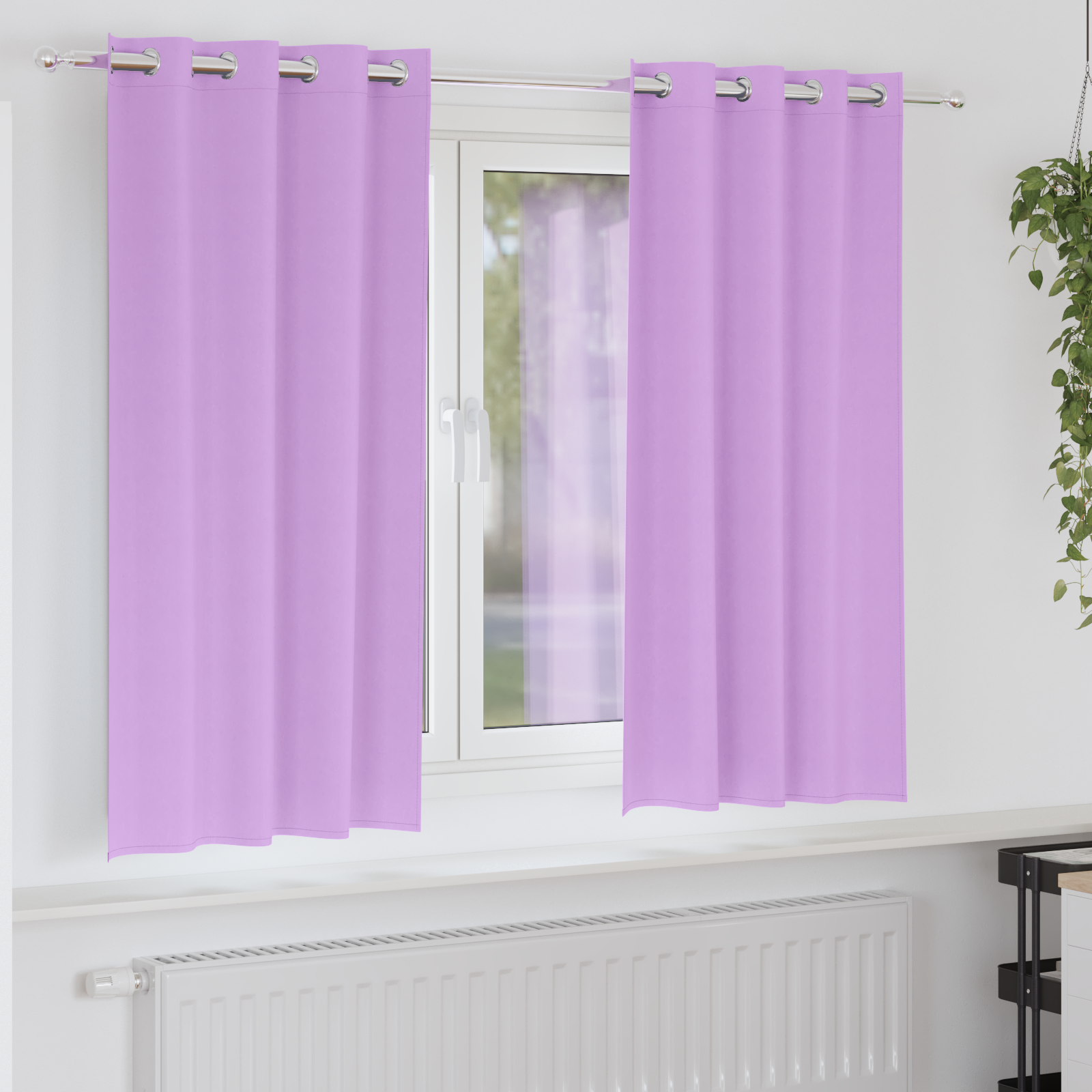 Gordijnen met gordijnen 2 pcs Paars 175 x 140 cm Polyester