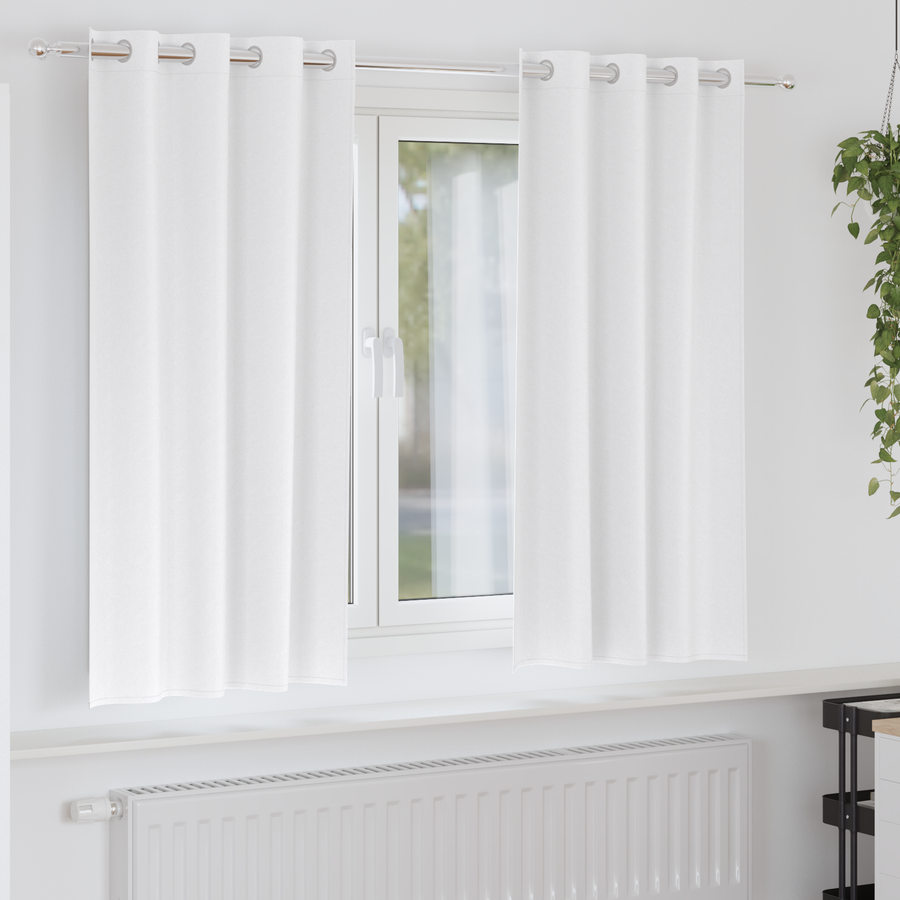 Gordijnen met gordijnen 2 pcs Zuiverwit 175 x 140 cm Polyester