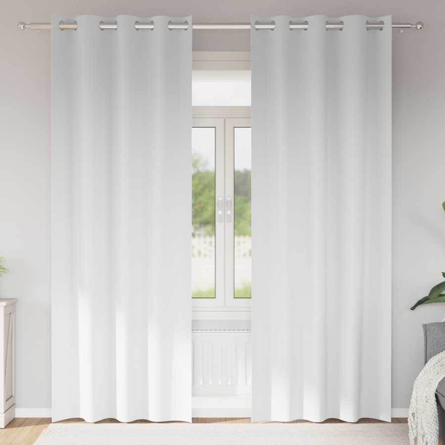 Gordijnen met gordijnen 2 pcs Zuiverwit 260 x 140 cm Polyester