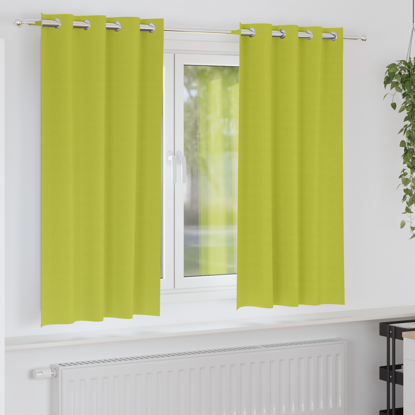 Gordijnen met gordijnen 2 pcs Appelgroen 175 x 140 cm Polyester