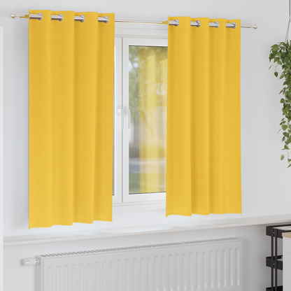 Gordijnen 2 pcs Mosterdgeel 175 x 140 cm Polyester
