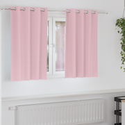 Blackout Curtains with Rings 2 pcs Baby Pink 140 x 140 cm