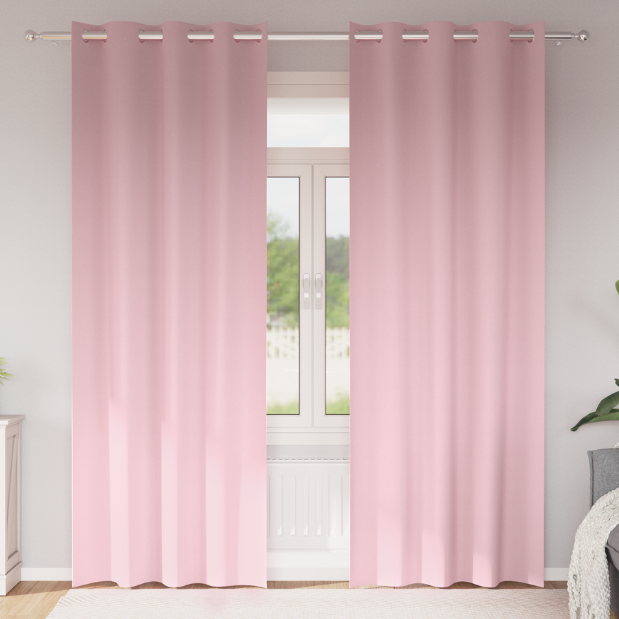 Gordijnen met gordijnen 2 pcs Babyroze 245 x 140 cm Polyester