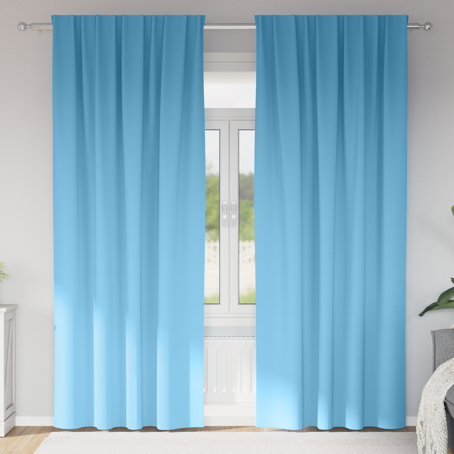 Gordijnen met gordijnen 2 pcs lichtblauw 245 x 140 cm Polyester