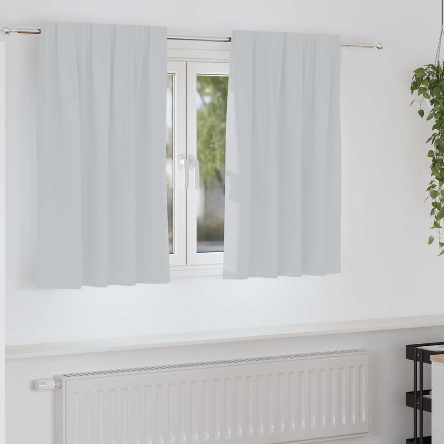 Gordijnen met gordijnen 2 pcs Bleekgrijs 140 x 140 cm Polyester