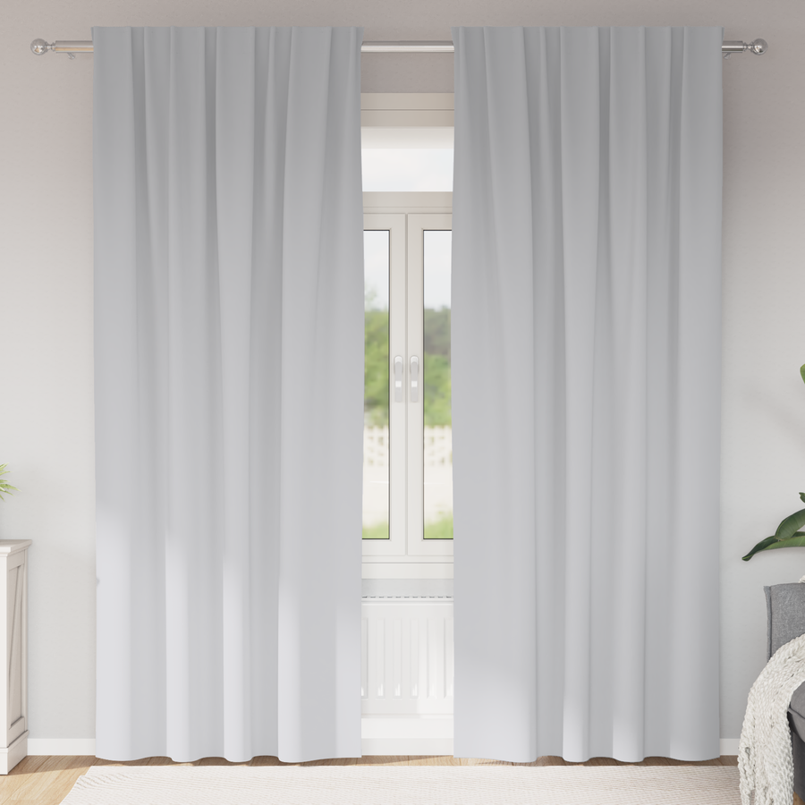 Gordijnen met gordijnen 2 pcs Bleekgrijs 260 x 140 cm Polyester