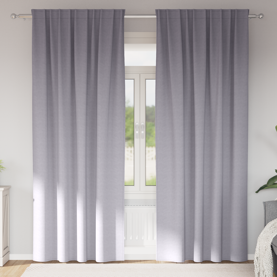 Gordijnen 2 pcs Metaalgrijs 260 x 140 cm Polyester