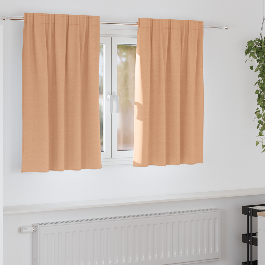 Gordijnen met gordijnen 2 pcs Lichtbruin 140 x 140 cm Polyester